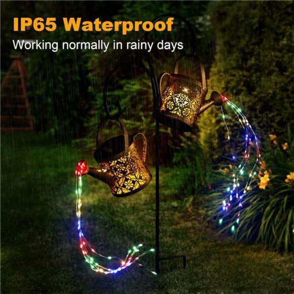 Solar Watering Can LightsOutdoor with 8MultiColor Changing Modes,IP65 Waterproof - Picture 3 of 7